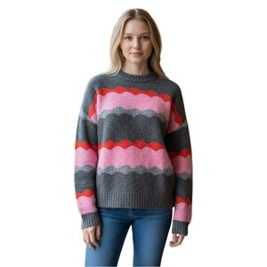 SUNCOO Paris Panayo Wavy Stripe Super soft mix blend fabric Sweater. SZ. T2 /M
